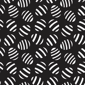 Black and White Easter Egg Seamless Pattern Background Stock Illustration