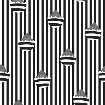 Black and White Easter Egg Seamless Pattern Background Stock Illustration