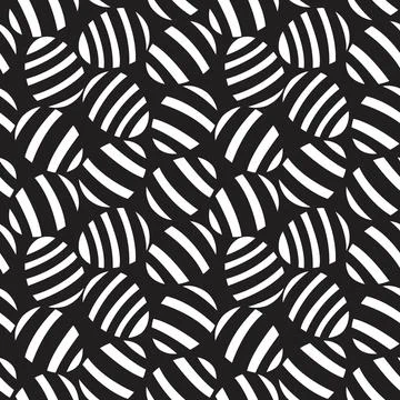 Black and White Easter Egg Seamless Pattern Background Illustrazione stock