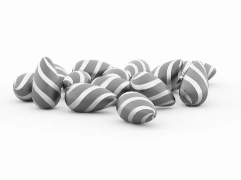 Black and white easter eggs concept rendered Stockillustratie