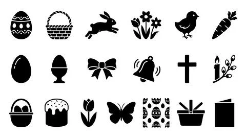 Black and white easter holiday themed graphic resources are designed for us.. Stock Illustration