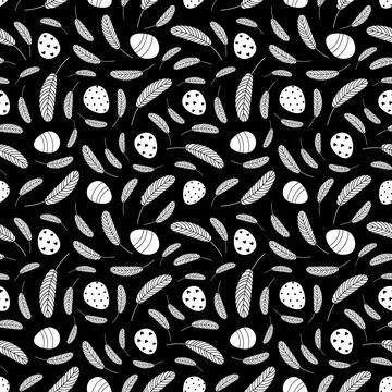 Black and white Easter pattern Illustrazione stock
