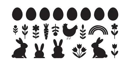 Black and white easter themed vector image design イラスト素材