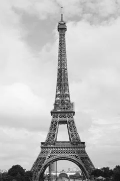 Black and White Eiffel Tower Stock Photos
