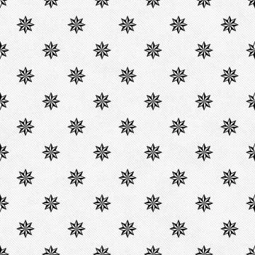 Black and White Eight Pointed Pinwheel Star Symbol Tile Pattern Repeat Backgr Stock Illustration