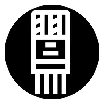 Black and white electronic component connector icon design Stock Illustration