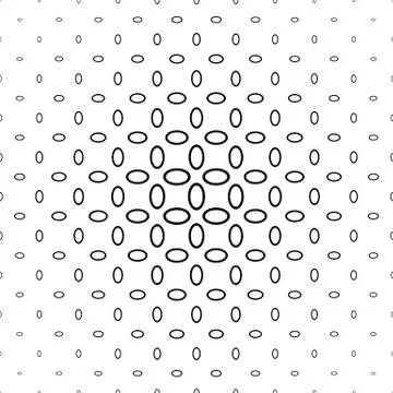 Black and white ellipse ring pattern background Stock Illustration