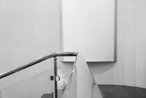 Black and white empty billboard in mall Stock Photos