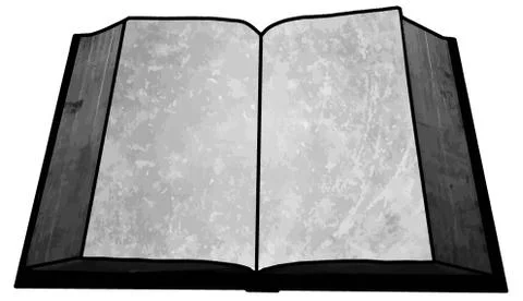 Black and white empty blank book image Stock Illustration