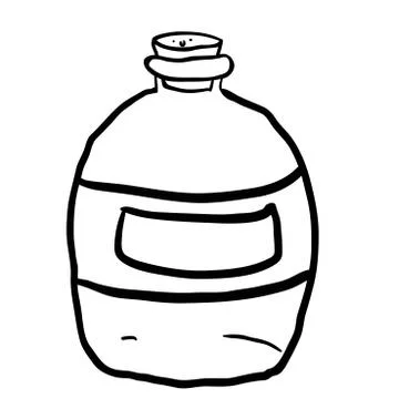 Black and white empty bottle Stock Illustration