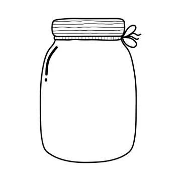 Black and white empty jar isolated element Stock Illustration