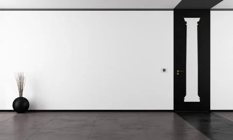 Black and white empty room Stock Illustration