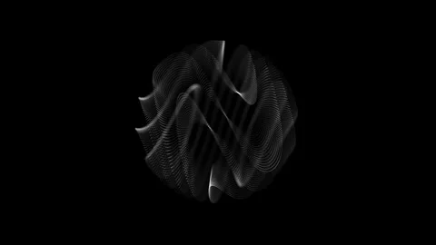 Black and white energy magic sphere round hi-tech light digital ball space .. Stock Footage 317433643