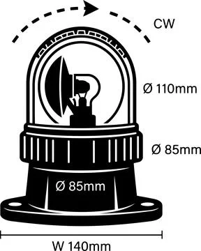 Black and white engineering technical illustration showing a rotating indus.. Illustration