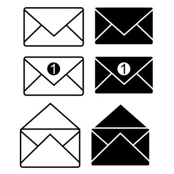 Black and white Envelope. Vector eps 10 Stock Illustration