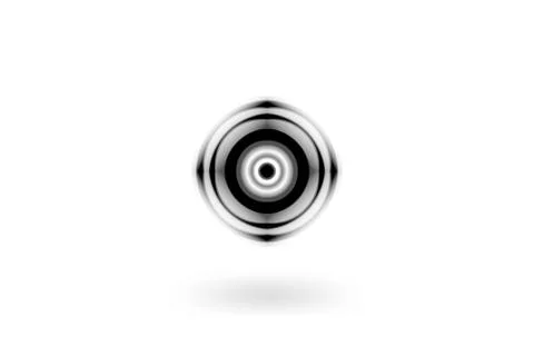 Black and white eye effect with sound waves oscillating, abstract background Stock Illustration