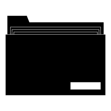 Black and white file folder , vector illustration Illustrazione stock