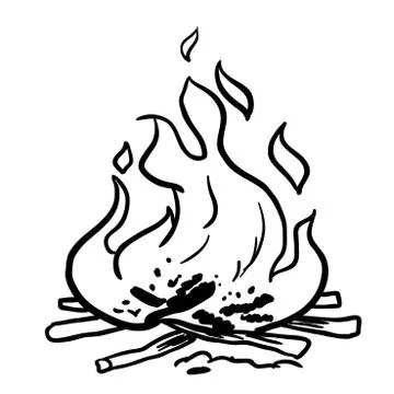 Black and white fire Stock Illustration