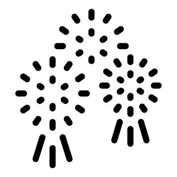 Black and white firework silhouettes vector Stock Illustration