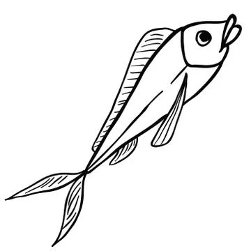 Black and white fish Stock Illustration