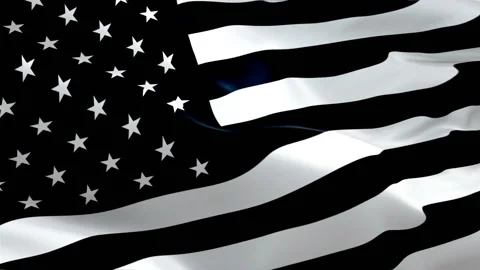 Black and white flag Closeup 1080p Full HD 1920X1080. economic struggle Stock Footage 106334897