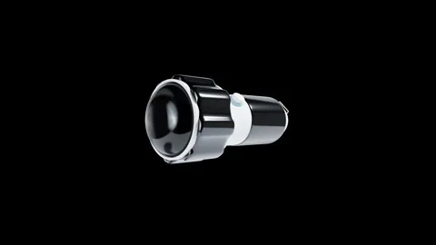 Black and White Flashlight with Transparent Background in 3D Animation Stock Footage 309318410