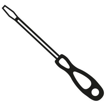 Black and white flathead screwdriver silhouette Stock Illustration