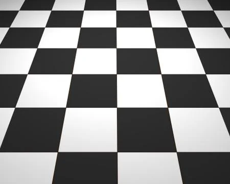 Black and white Floor Tiles Background. Checkered Texture 3D illustration Stock Illustration