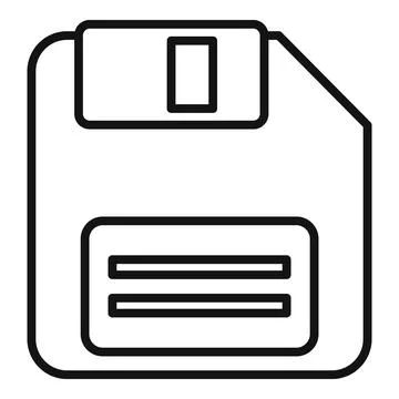 Black and white floppy disk icon Stock Illustration