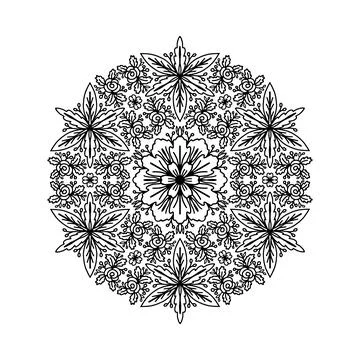 Black and white floral elements Stock Illustration