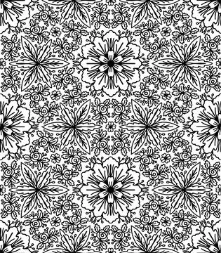 Black and white floral elements for design card , invitations or colorin page Stock Illustration