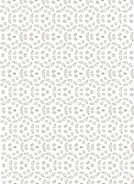 Black and white floral pattern with stylized leaves Stock Illustration