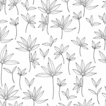 Black and white floral pattern. Vector background Stockillustratie