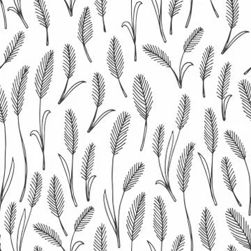 Black and white floral pattern. Vector background Stock Illustration