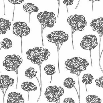 Black and white floral pattern. Vector background Stock Illustration