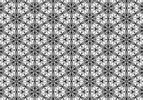 Black and white floral pattern for coloring, background, fabric pattern. Illustrazione stock