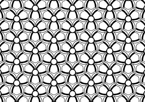Black and white floral pattern for coloring, background, fabric pattern. 스톡 일러스트
