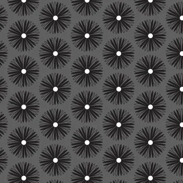 Black and White Floral Pattern Stock Illustration