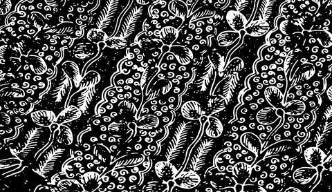 Black and white floral pattern with traditional batik textile motif for elegant Stock Illustration