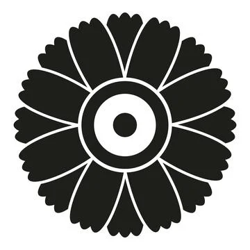 Black and white flower simple floral design element Stock Illustration