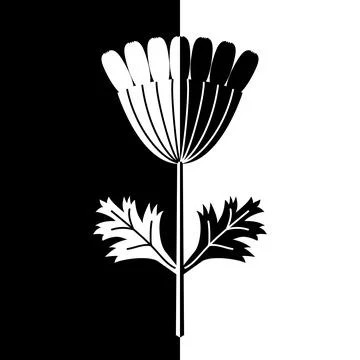 Black and white flower vector illustration. Stock Illustration