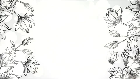 Black and white flowers pattern Stock Footage 165166399