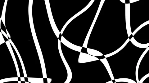 Black and White Fluid Strings Abstract Motion Background Loop 2 Stock Footage 77607078