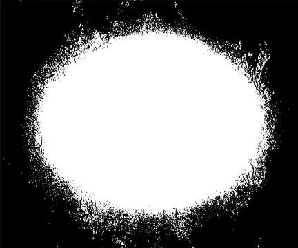 Black and white frame, circle on a black background grunge photo frame Stock Illustration