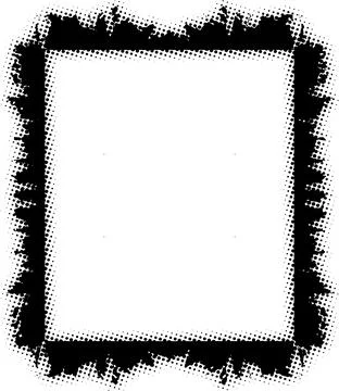 Black and white frame, circle on a black background grunge photo frame Stock Illustration