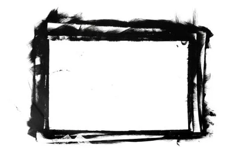 Black and white frame made by ink and brush Stock Illustration