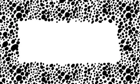 Black and white frame with modern ornament of stylized leopard skin. Squared Stock Illustration