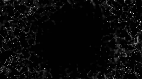 A black and white frame of moving dots and lines. Looped animation. Stock Footage 169217878