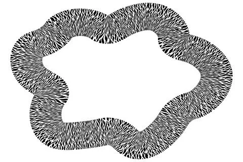 Black and white frame. Round pattern in form of mandala. Decorative border with Stock Illustration