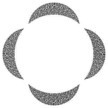 Black and white frame. Round pattern in form of mandala. Decorative border with Stock Illustration